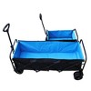 SEVOBAL Utility Storage Cart Large Capacity Large Folding Trolley Garden Shopping Beach Trolley, Black And Blue, 57.00"*24.80"*41.30" - 4 of 4