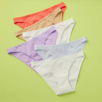 Yellowberry Simple Cotton Bikini Underwear Bundle 6PK Best Soft Panty for  Girls
