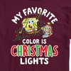 Men's - SpongeBob SquarePants - My Favorite Color Is Christmas Lights Spongebob and Gary Short Sleeve Graphic T-Shirt - 2 of 4