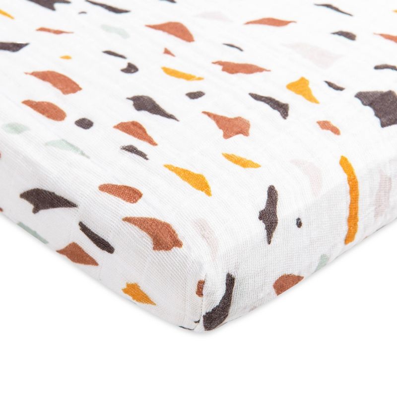 Babyletto Terrazzo Muslin All-Stages Midi Crib Sheet, 1 of 9