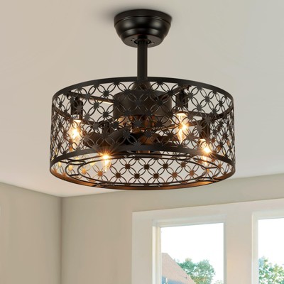 Ludomide Caged Ceiling Fan With Lights, 18