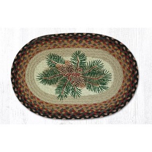 Earth Rugs Pinecone Red Berry Oval Placemat 13"x19" – Rustic Farmhouse Table Decor - 1 of 3