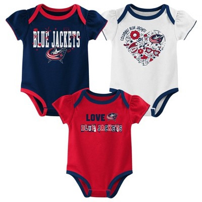 NHL Columbus Blue Jackets Baby Girls' 3pk Bodysuit
