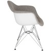 LeisureMod Willow Fabric Accent Chair with Chrome Legs - Eiffel Design - 3 of 4