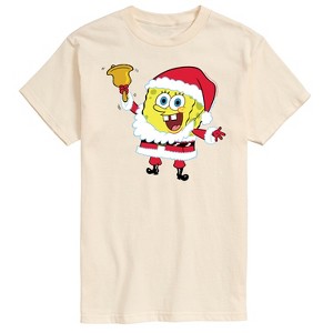 Men's - SpongeBob SquarePants - Spongebob Santa Christmas Short Sleeve Graphic T-Shirt - 1 of 4