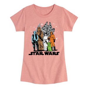 Girls' - Star Wars - Luke and Friends Group Fitted Short Sleeve Graphic T-Shirt - 1 of 3
