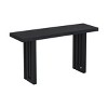 59" Modern Console Table with Unique Sculpted Side Panels & Oak Veneer Top for Entryway,Hallway,Living Room-Baofuwish - 3 of 4