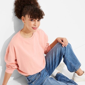 Women's Bubble Hem Sweatshirt - Wild Fable™ - 1 of 3