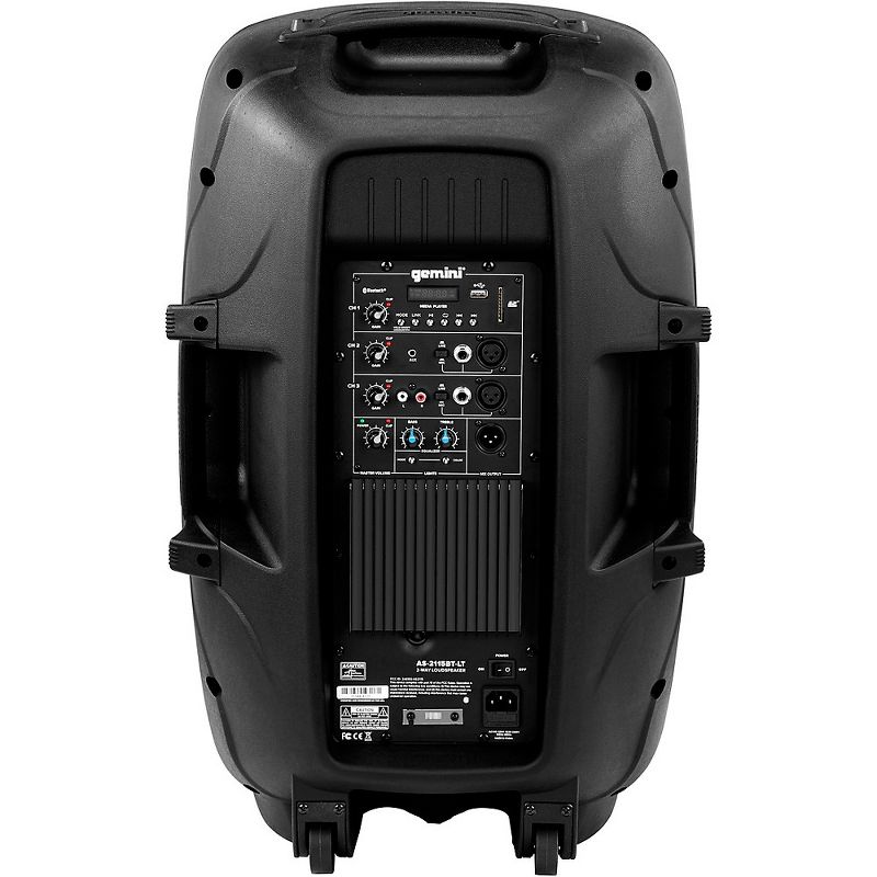 Gemini AS-2115BT-LT 15" 2,000W Powered Loudspeaker With Bluetooth and LED Lights, 3 of 7