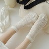 Anna-Kaci Women's 5-Pair Knit Ankle Socks with Delicate Heart Pattern and Ruffled Cuff Detail for Everyday Style - 4 of 4