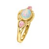 Ross-Simons Ethiopian Opal and 0.40 ct. t.w. Pink Tourmaline Ring in 18kt Gold Over Sterling - 3 of 4