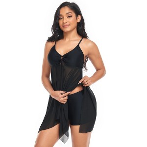 swim dress and shorts Women's Plus Size One Piece Swimsuit Swim Dress with Shorts – Shekini