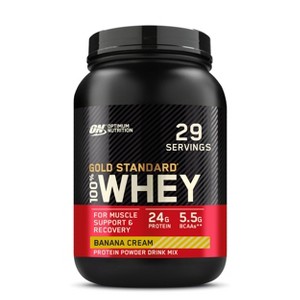 Optimum Nutrition Gold Standard 100% Whey Protein Powder, Banana Cream, 2 Pound (Packaging May Vary) - 1 of 4
