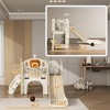 NAYSAYE Playground Slide Toddler Playset with Climber Tunnel and Basketball Hoop for Indoor Fun, Cream White, 60.2"*43.7"*35.9" - 3 of 4