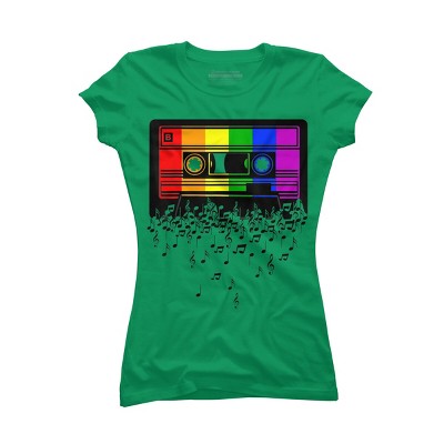Adult Design By Humans Pride Rainbow Flag Music Note Cassette By Avocato T-Shirt