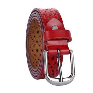 INSPIRE CHIC Women's Carved Multi-Hole Hollow Leather Belts - 1 of 4