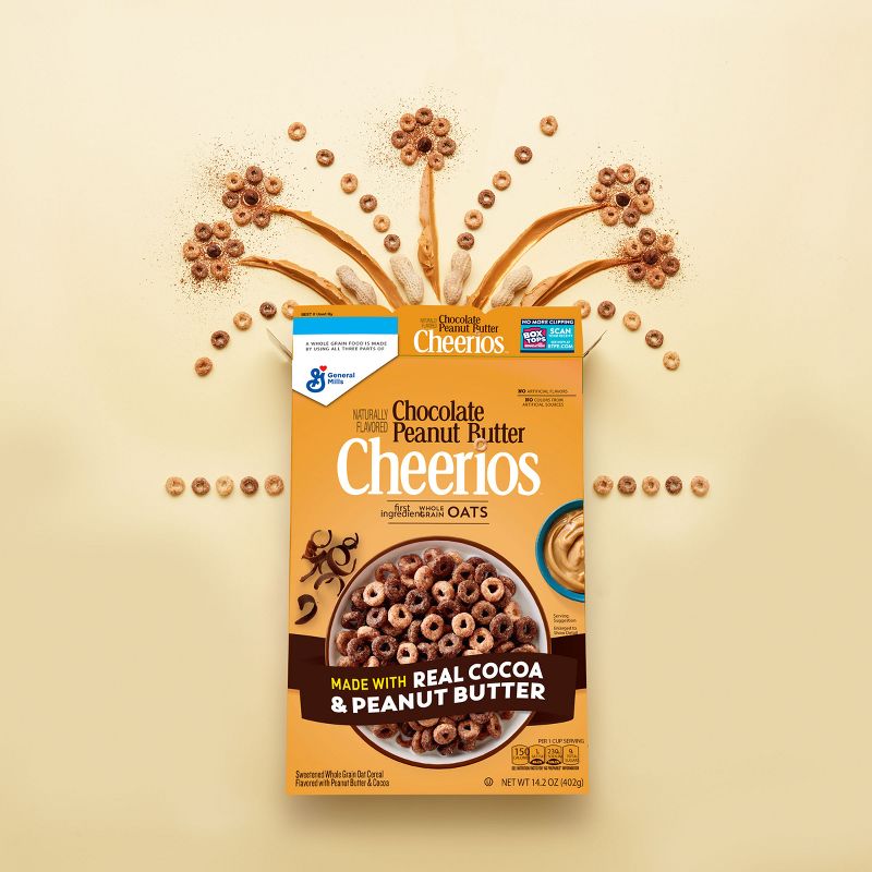 Cheerios Chocolate Peanut Butter Cereal Family Size - 18oz - General Mills, 4 of 10