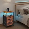 Lyngins Storage Side Table with 3 Fabric Drawers, Smart Nightstand with Charging Station, Multi-Drawer Small End Table Living Room & Bedroom Accent - 4 of 4