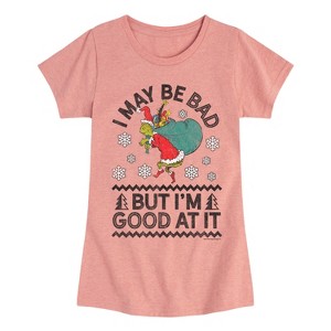 Girls' - Dr. Seuss - I May Be Bad But I'm Good At It Fitted Short Sleeve Graphic T-Shirt - 1 of 4