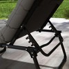 Resenkos Outdoor Folding Chaise Lounge Chair With 4-Position Adjustable Backrest, Magazine Pocket, Removable Head Pillow, Gray - 4 of 4