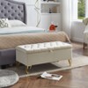 TiramisuBest Velvet Tufted Bedroom Bench, Upholstered Long Window Bench with Bolster, Entryway Bench for Living Room, Violet - 4 of 4