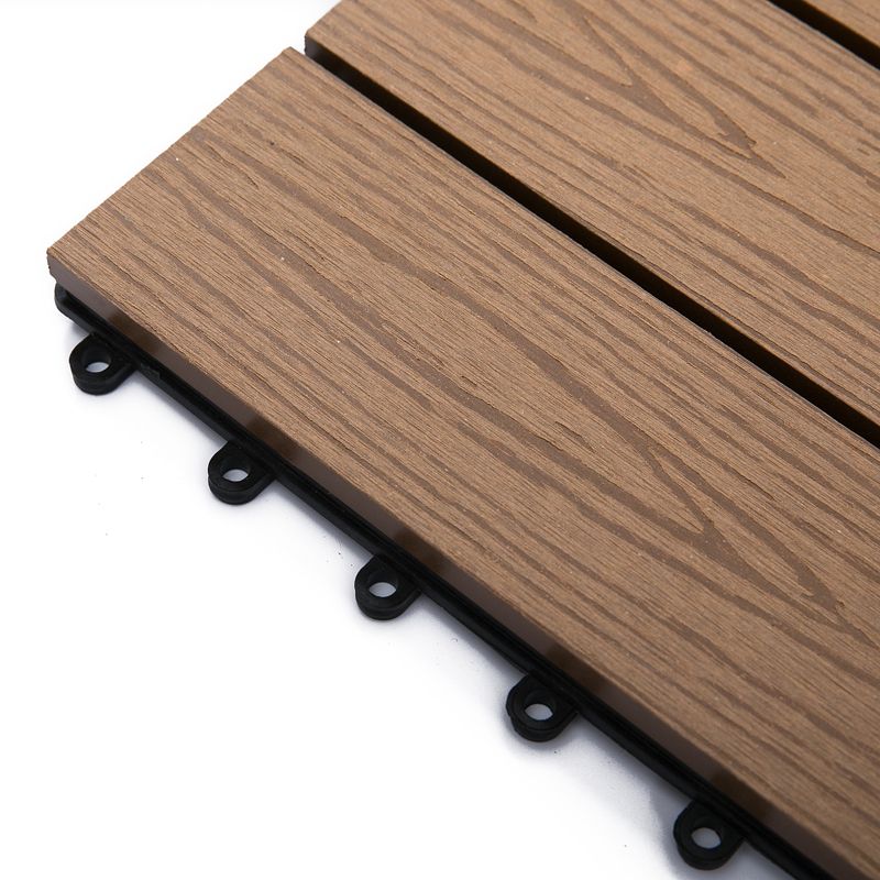 Outsunny 12" x 12" WPC Interlocking Composite Deck Tile 11 Pack for the Patio or Porch for a New Classic Look, 5 of 9