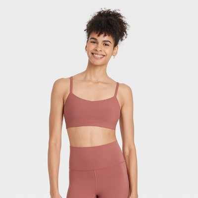 Women's Everyday Soft Light Support Strappy Sports Bra - All In Motion™ Brown XS