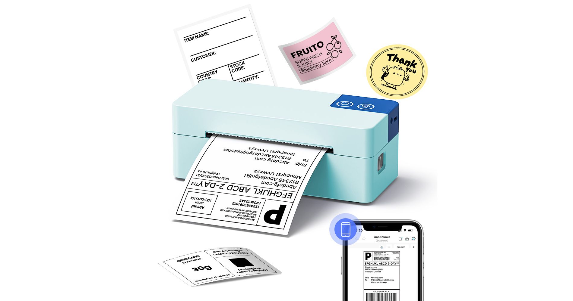SWIFINT Thermal Shipping Label Printer, 4x6 Bluetooth Label Printer for Small Business, Wireless Label Maker, Works with iOS, Android, PC