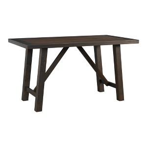 Picket House Furnishings 6pc Carter Counter Height Dining Set Table Graphite Gray: Modern Upholstered Bench & Chairs, Wood Frame - 1 of 4