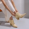 Allegra K Women's Round Toe Buckle Decor Cross Strap Block Heels Ankle Boots - 3 of 4