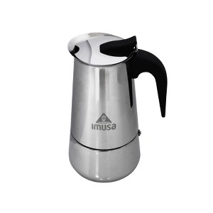 IMUSA 6 Cup Stainless Steel Stovetop Coffeemaker: Polished Silver Espresso Maker, Greca Coffee, Manual, Hand Wash - 1 of 4