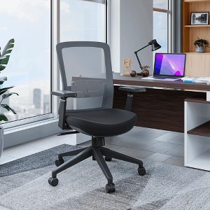 LeisureMod Ingram Office Chair - Adjustable Height, Swivel, and Tilt, Ergonomic Design - 1 of 4