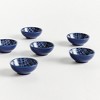 Plum & Post Stria Weaves Dip Bowls, Set of 6 - Dark Blue/White, Ceramic - 2 of 4
