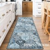 Vintage Washable Door Mat Small Farmhouse Floral Accent Rugs with Non-Slip Backing, Stain-Resistant Oriental Indoor Carpet - 2 of 4