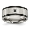 Chisel Stainless Steel Brushed and Polished Black IP-plated with Black Cubic Zirconia 9mm Band Ring - 2 of 4