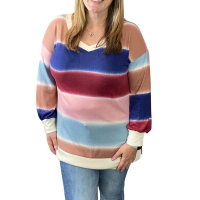Women's Off Shoulder Stripe Tee - honeyme