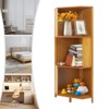 YIYIBYUS Bamboo 3-Shelf Industrial Corner Bookcase Storage Display Stand, Brown - 3 of 4
