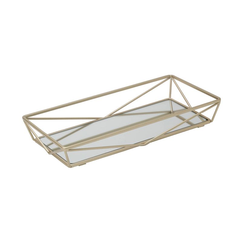 Geometric Mirrored Vanity Tray Gold - Home Details, 4 of 10