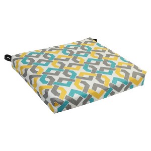 Blazing Needles, 20-inch by 19-inch Patterned Outdoor Chair Cushion - 1 of 2