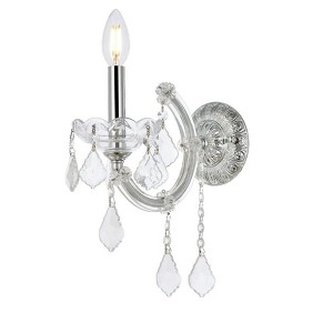 Elegant Lighting Maria Theresa 1 light Chrome Wall Sconce Clear Royal Cut Crystal - 1 of 4