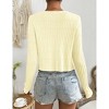 Clearlove Cropped Cardigan For Women Casual Tie Up Top V Neck Knitted Open Front Shrug Sweater - 2 of 4
