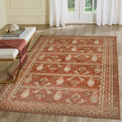 Ariana Red and Beige Synthetic Traditional Area Rug