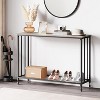 Whizmax 41.5" Narrow Console Table - Industrial Metal Frame with Glass Shelf, Sofa/Hallway Table for Living Room, Foyer, Bedroom - 4 of 4