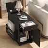 Vynxaria Series 12.6 in. Espresso Rectangular MDF End Table with Flip Top and USB Ports - 4 of 4