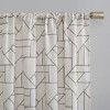 Archaeo Light Filtering Jigsaw Embroidery Linen Blend Curtain Panel - 2 of 4