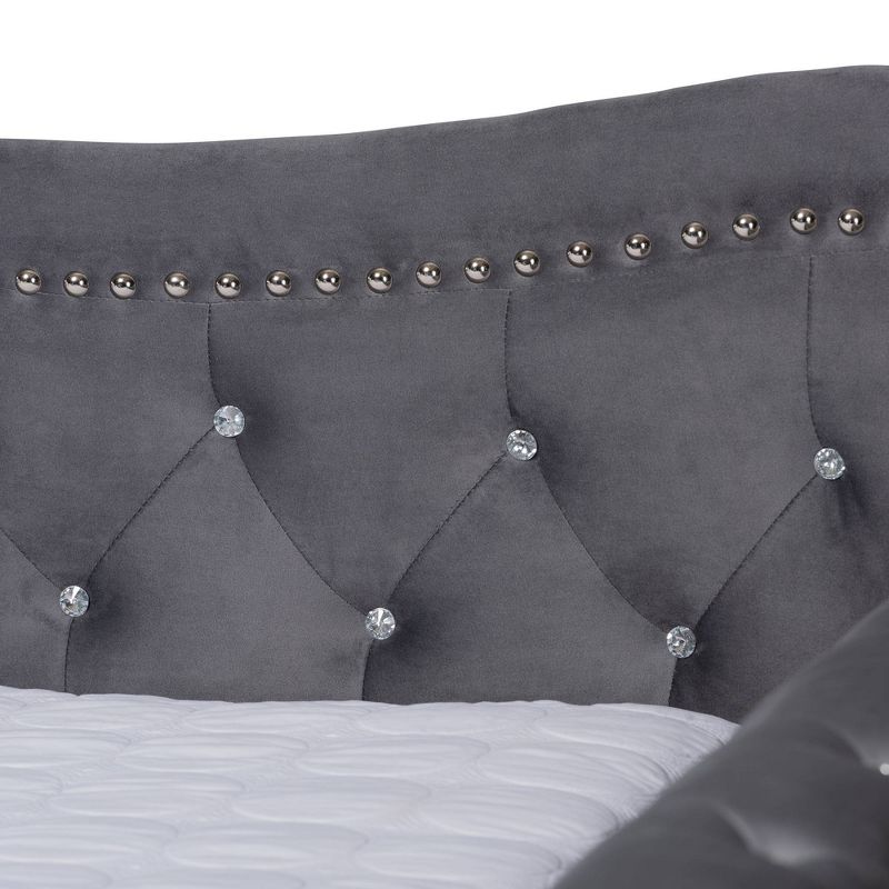 Abbie Velvet Fabric Upholstered Crystal Tufted Daybed - Baxton Studio, 5 of 10