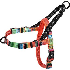 Leashboss No Pull Dog Harness for Walking, with Bungee Handle, Rear and Front Clip Attachment, Orange Blanket, Small - 1 of 4