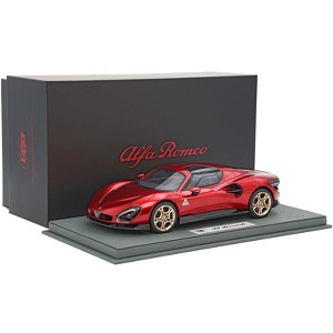 Alfa Romeo 33 Stradale Red Villa D’Este with DISPLAY CASE Limited Edition to 330 pieces Worldwide 1/18 Model Car by BBR - 1 of 4