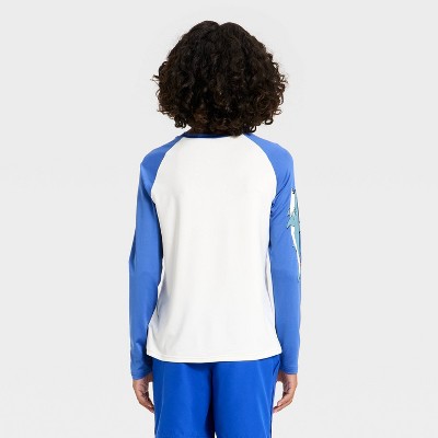 JAWS Boys' Jaws Rash Guard Top - Sky Blue/Ivory M — фото 3