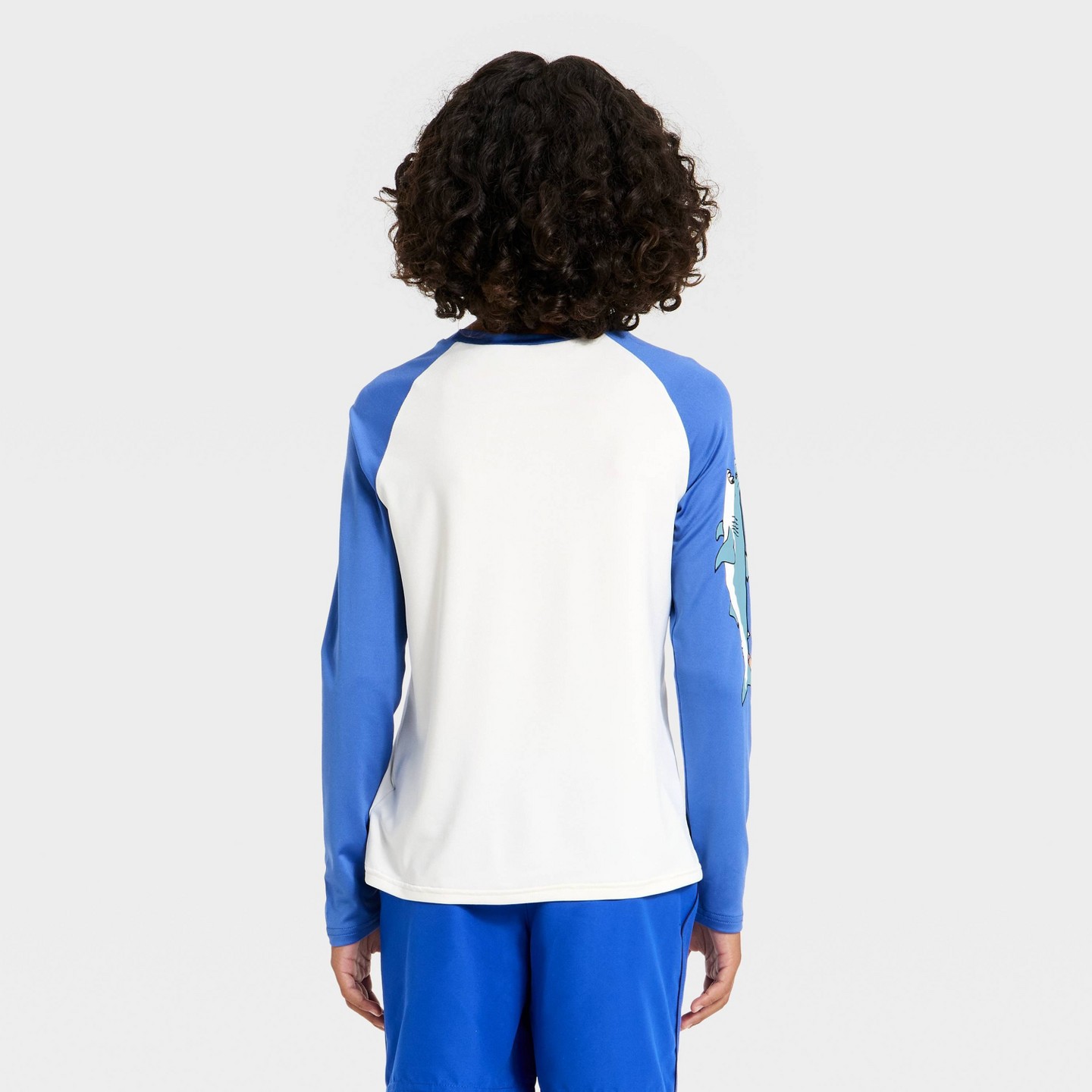 Детский топ JAWS Boys' Rash Guard Top - Sky Blue/Ivory M, цвет: Синий — фото 3